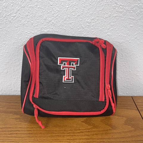 Texas Tech University Hanging Cosmetic Toiletry Bag Travel Organizer Black & Red Cover