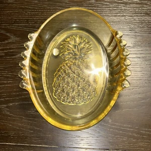 Tiara Indiana Glas Ananas Schale Servierschale groß gelb Nebel Obst mit Box - Bild 1 von 3