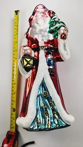 PESCHKA Vintage 1996 Glass Santa Claus Christmas  12” Table Decor New in Box - Picture 1 of 12