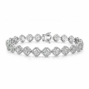 2Ct Women's 14K White Gold Finish Brilliant Lab Created Diamond Tennis Bracelet - Picture 1 of 5