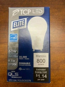 TCP LED10A19GUDOD27K 9.5W (60W Equal) 2700K GU24 Dimmable LED Light Bu with QLS - Picture 1 of 8