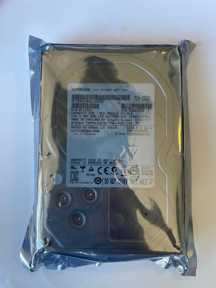 Hitachi GST 0F15331 2TB 7200RPM SATA 6 Gb/s - Image 1 of 1