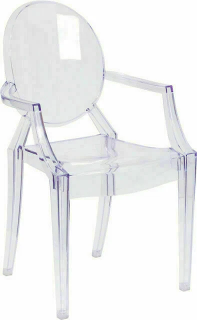 Flash Ghost Dining Chair with Arms - Transparent Crystal