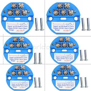 RTD PT100 DC 24V Temperature Sensors Transmitter -50-150℃ 0-200° 0-300℃ 0-400℃ - Picture 1 of 30