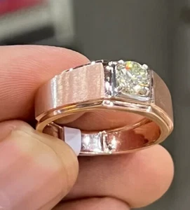 1.00CT Round Cut Natural Diamond Solitaire Black Friday Ring Real 14k Rose Gold - Picture 1 of 14