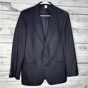 Vintage Givenchy Striped Blue Wool 2-Button Suit Jacket Blazer Mens Size 40 Reg - Picture 1 of 6
