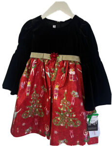 Bonnie Jean Dress 4T Girls Red Black bodice ballet dancer Christmas tree NWT $40