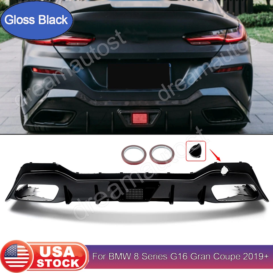 Gloss Black Rear Bumper Diffuser Lip For BMW 8Series G16 840i M850i M-Sport 19UP - Imagem 1 de 4