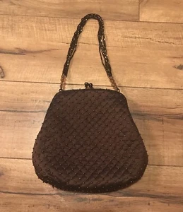 Franchi Beautiful Brown Beaded Evening Bag ~ Excellent Condition ~ *WOW* 🔥🔥 - Picture 1 of 7