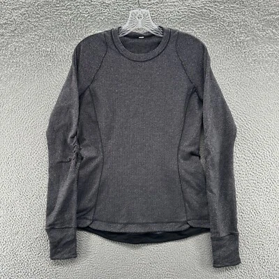 Camiseta Lululemon Top Para Mujer 10 Gris Redondeada Manga Larga Senderismo Agujeros para Pulgares Foto 1 de 4
