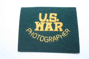 WW2 US ARMY WAR PHOTOGRAPHER CORRESPONDENT CLOTH SLEEVE / HAT PATCH BADGE - Picture 1 of 1