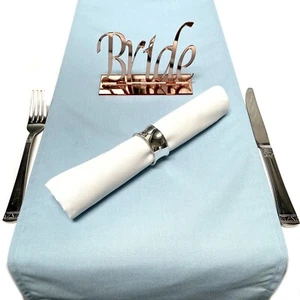 Light Blue Cotton Feel Table Runners - Sizes 90"x 12", 70"x12", 52"x12" - Picture 1 of 2