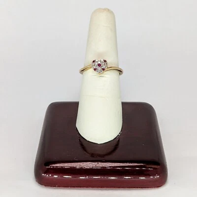 14K Gold Diamond & Ruby Ring, Size 7 1/4 - Image 1 of 4