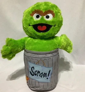 Sesame Street Oscar The Grouch Scram 50 Years and Counting 18" Garbage Can Plush - Picture 1 of 6