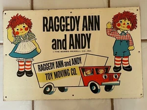 Raggedy Ann and Andy collectible advertising sign undated on Masonite 24 x 16 - Picture 1 of 5