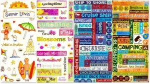 **RARE*RETIRED* SUMMER Theme Sandylion Scrapbook Stickers - YOU CHOOSE DESIGN - Picture 1 of 5