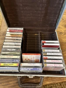 Vintage 17 Cassette Tape Lot Mixed Country 80s & 90s With Carrying Case *pics - Picture 1 of 19