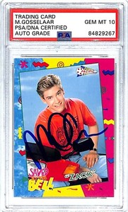 1992 Saved By The Bell MARK PAUL GOSSELAAR Zach Signed Card #57 PSA/DNA 10 SLAB