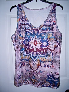 BRAND NEW SIZE 1XL WOMEN'S SLEEVELESS PULLOVER MULTI-COLOR SUMMER TOP - Picture 1 of 3