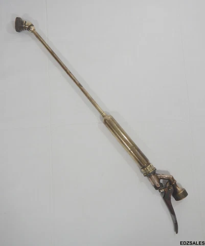 Vintage Brass Long Reach Garden Pressured Control Nozzle Spray Wand Cover