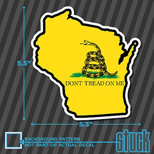 Wisconsin Don't Tread On Me - 5.3"x5.5" - printed vinyl decal sticker garsden WI - Picture 1 of 1