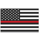Thin Red Line American Flag Magnet Decal, 5x8 Inches, Black, Red, and White