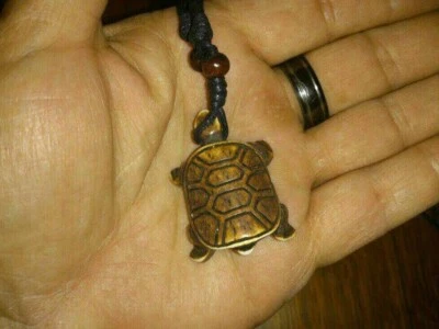 Collar Tortuga Marina Marrón Zen Ajustable Buda Tao Lucky Yak Tibet J4-1 Foto 1 de 2