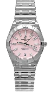 BREITLING Chronomat Quartz SS 32mm Pink Dial Women's Watch A77310101K1A1 - Picture 1 of 5