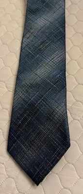 "Corbata de seda Bruno Piattelli hecha a mano azul turquesa beige cruzada 3,25"" X 60""" Foto 1 de 3