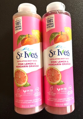 (2) Jabón corporal exfoliante St. Ives rosa limón y mandarina naranja 22 oz cada uno Foto 1 de 4
