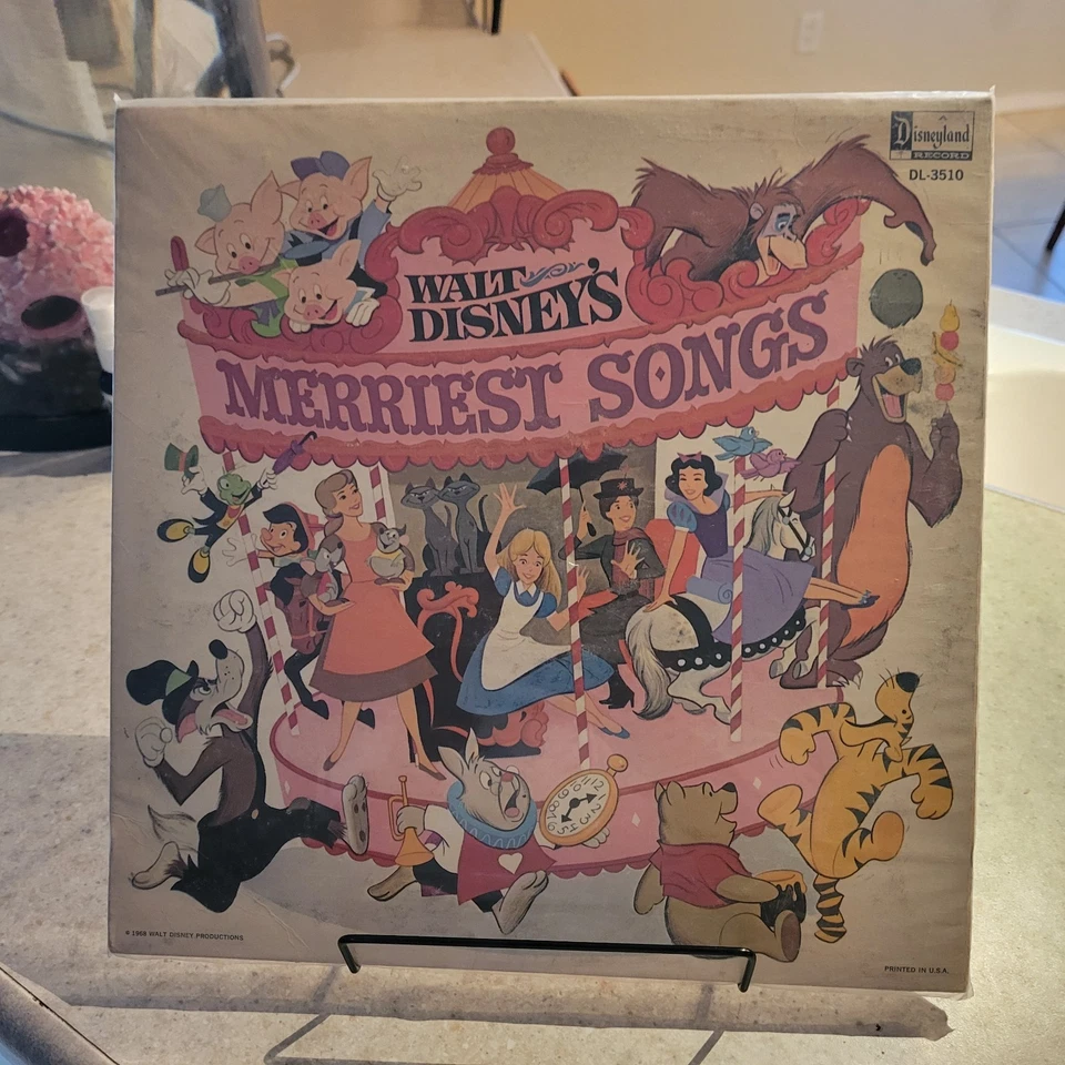 Walt Disney's Merriest Songs Vintage Vinyl LP 1968 Disneyland Record DL-3510 VG+ - Image 1 of 1