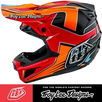 Motocross MX Helmet Troy Lee SE5 MIPS MX Helmet Fire EFIX Red Orange  MEDIUM - Image 1 of 4