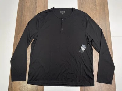 NEW Alfani Mens Size XL Black Henley Shirt Stretch Long Sleeve NWT - Image 1 of 4