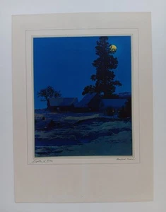 RARE Vintage Maxfield Parrish Winter Landscape print "LIGHTS of HOME" B&B Art #5 - Picture 1 of 12