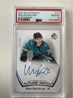 2021-22 SP Authentic William Eklund Future Watch Auto /999 #177 PSA 10 GEM MT - Image 1 of 2