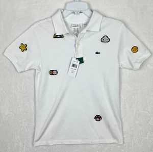Lacoste Friends With You Polo Shirt Boys Kids 14 White Croco Limited Cartoon - Picture 1 of 10
