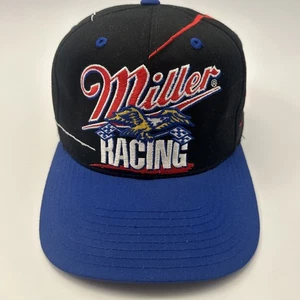 Gorra de béisbol Rusty Wallace Miller Racing con logotipo en todas partes remolino Nascar Snapback - Imagen 1 de 12