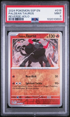 2024 POKEMON SSP EN #018 PALDEAN TAUROS PSA 9 POP 1 NO HIGHER SURGING SPARKS #18 - Image 1 of 2