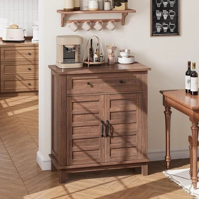 Buffet Storage Cabinet Waterproof Design with Drawer Wood Kitchen Sideboard - Image 1 of 4