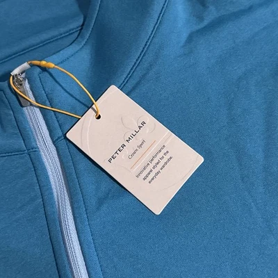 Pullover de golf Peter Millar para hombre 2XL cuarto cremallera jaspe azul perth melange XXL Foto 1 de 4