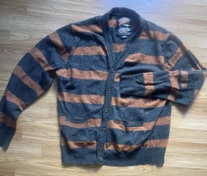 Christian Fletcher RVCA Strickjacke Wolle gestreift XL Grunge Skater Surfer schwarz - Bild 1 von 9