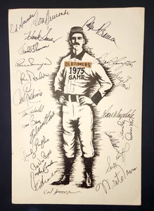 1975 Oldtimers game 23 signed Rare Auto-Karl Spooner, 8 Hall of Famer MLB Koufax - Picture 1 of 13