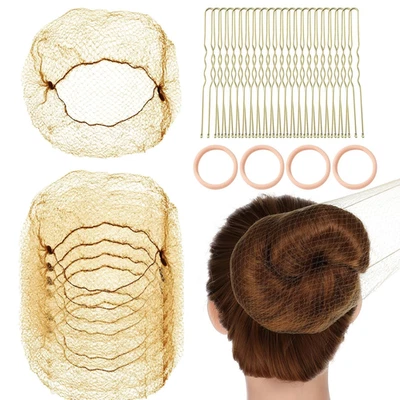 84 Pcs Hair Nets for Buns Blonde Ballet Bun Hair Net for Girls and Women - 40... - Image 1 of 4