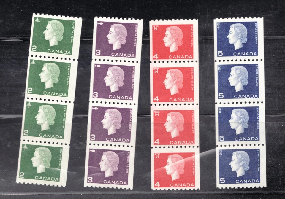 1962 Canada Sc# 406-09 (coil) Queen Elizabeth II "Cameo" series. MNH  - Image 1 of 1