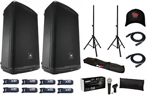 2x JBL EON710 Altoparlante 10" Alimentato 1300 Watt + Microfono SM58-LC + Accessori - Foto 1 di 8