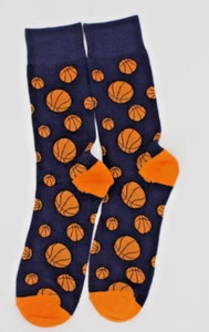 Men's Basketball Themed Novelty Crew Socks Shoe Size 6-12.5 - Picture 1 of 1