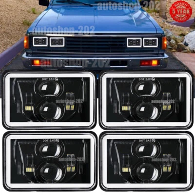 DOT подходит для Nissan 720 1983-1986 4 шт 4 x 6 «светодиодные фары Hi-Lo DRL поворотник кольцо - Изображение 1 из 4