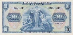 GERMANY BDL Bank Deutscher Lander 10 MARK 1949 aUNC - Picture 1 of 2
