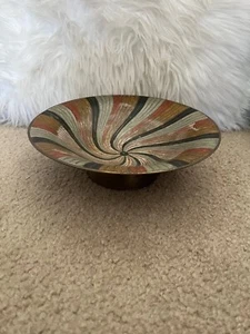 The import Collection India Decorative jewelry Bowl Gold Bronze Silver swirl - Picture 1 of 7