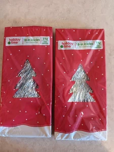 Holiday Time Christmas Tree Tinsel Icicles 1000 Strands,18"long, Silver LOT Of 2 - Picture 1 of 5